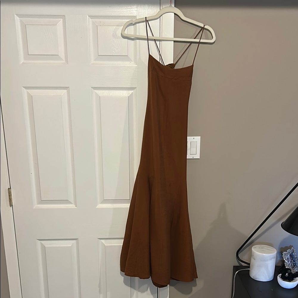 H&M Open back maxi dress | clay brown